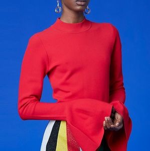 NWT Diane Von Furstenberg Flutter Slv Turtleneck